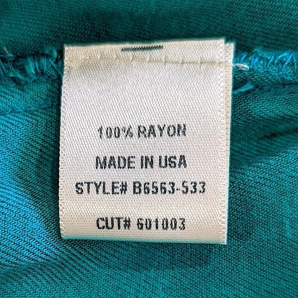 BELLA Dahl Teal Long Sleeve Peasant Style Dress Size Small - Picture 6 of 7